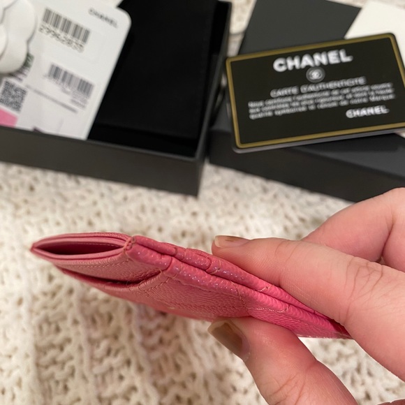 Chanel Caviar Quilted card holder Pink - Picture 9 of 12